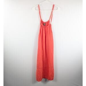 Tommy Bahama XS Sleeveless Linen Dress Womens Coral Maxi Sundress